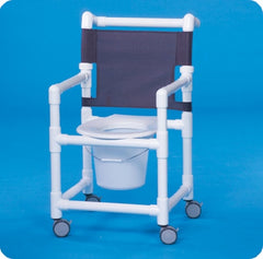 IPU Commode / Shower Chair Select Fixed Arm PVC Frame Mesh Back 17-1/4 Inch Seat Width