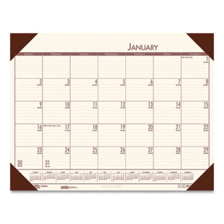 House of Doolittle™ Recycled EcoTones Moonlight Cream Monthly Desk Pad Calendar, 22 x 17, 2021