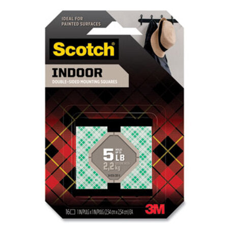 Scotch® Precut Foam Mounting 1 Squares, Double-Sided, Permanent 16/Pack