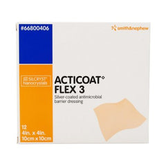 Smith & Nephew Silver Dressing Acticoat Flex 3 4 X 4 Inch Square Sterile