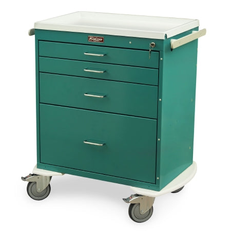 Harloff Treatment Cart Classic Line Steel 32 X 35.5 X 22 Inch Light Blue 23 X 17 Inch, Two 3 Inch, One 6 Inch, One 12 Inch Drawers