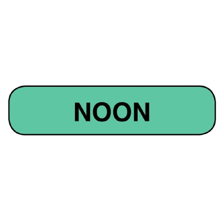 Apothecary Products Pre-Printed Label Apothecary Products® Auxiliary Label Green Paper Noon Black Safety and Instructional 3/8 X 1-9/16 Inch - M-711612-1467 - Box of 2