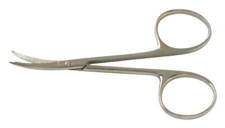 BR Surgical Stitch Scissors BR Surgical Shortbent 3-1/2 Inch Length Surgical Grade Stainless Steel NonSterile Finger Ring Handle Curved Blunt Tip / Blunt Tip - M-711823-1219 - Each