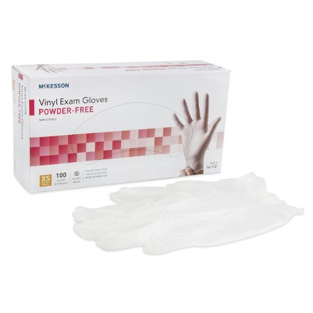 Exam Glove McKesson X-Small NonSterile Vinyl Standard Cuff Length Smooth Clear Not Chemo Approved - M-712735-4041 - Box of 1