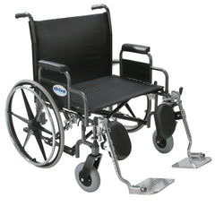 Drive Medical Bariatric Wheelchair drive™ Sentra EC Heavy Duty Dual Axle Full Length Arm Removable Padded Arm Style Swing-Away Footrest Black Upholstery 20 Inch Seat Width 450 lbs. Weight Capacity