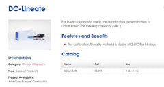 Sekisui Diagnostics Linearity Kit DC-Lineate Unsaturated Iron Binding Capacity (UIBC) 3 X 2 X 5 mL Liquid