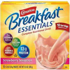 Nestle Healthcare Nutrition Oral Supplement Carnation® Breakfast Essentials® Strawberry Sensation Flavor Powder 36 Gram Individual Packet