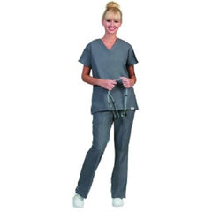 Fashion Seal Uniforms Scrub Shirt Medium Pewter 2 Pockets Short Set-In Sleeve Female - M-1091592-3645 - Each