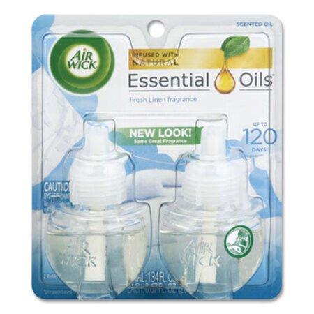 Air Wick® Scented Oil Twin Refill, Fresh Linen, 0.67 oz, 2/Pack, 6/Carton