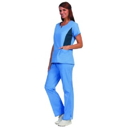 Fashion Seal Uniforms Scrub Shirt Simply Soft X-Small Ceil Blue Short Sleeve Female - M-955397-1943 - Each