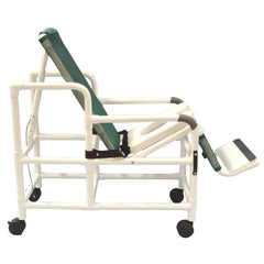 MJM International Commode / Shower Chair Tilt-N-Space Drop Arm PVC Frame 18 Inch Internal Seat Width / 22 Inch External Seat Width
