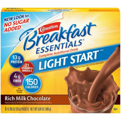 Nestle Healthcare Nutrition Oral Supplement Carnation® Breakfast Essentials® No Sugar Added Rich Milk Chocolate Flavor Powder 20 Gram Individual Packet