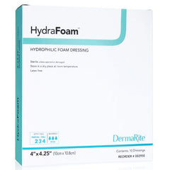 DermaRite Industries Foam Dressing HydraFoam™ 4 X 4-1/4 Inch Rectangle Non-Adhesive without Border Sterile