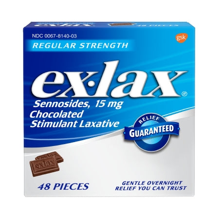 Novartis Laxative Ex-lax® Chocolate Flavor Tablet 48 per Box 15 mg Strength Sennosides