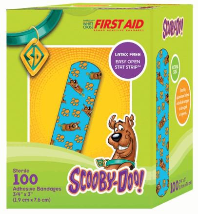 Dukal Adhesive Strip American® White Cross Stat Strip® 3/4 X 3 Inch Plastic Rectangle Kid Design (Scooby Doo) Sterile