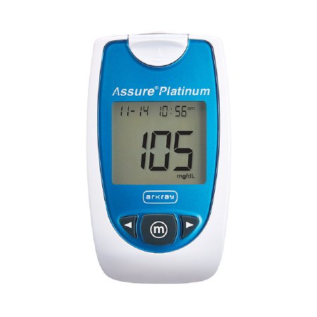 Arkray USA Blood Glucose Meter Assure® Platinum 7 Second Results Stores Up To 500 Results , 7 , 14 , and 30 Day Averaging Auto Coding