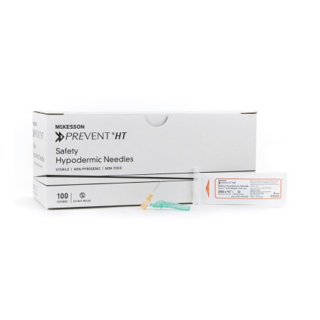 Hypodermic Needle McKesson Prevent® HT Hinged Safety Needle 25 Gauge 5/8 Inch Length - M-721365-3301 - Box of 100