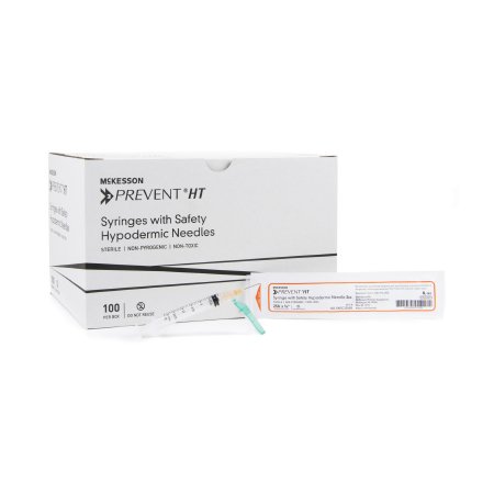 Syringe with Hypodermic Needle McKesson Prevent® HT 3 mL 25 Gauge 5/8 Inch Detachable Needle Hinged Safety Needle - M-721372-2830 - Case of 400