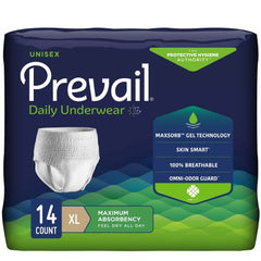 First Quality Unisex Adult Absorbent Underwear Prevail® Pull On with Tear Away Seams X-Large Disposable Heavy Absorbency - M-721375-1174 - Case of 4