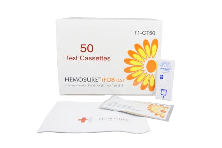 Hemosure Rapid Test Kit Hemosure® Colorectal Cancer Screening Fecal Occult Blood Test (iFOB or FIT) Stool Sample 50 Tests
