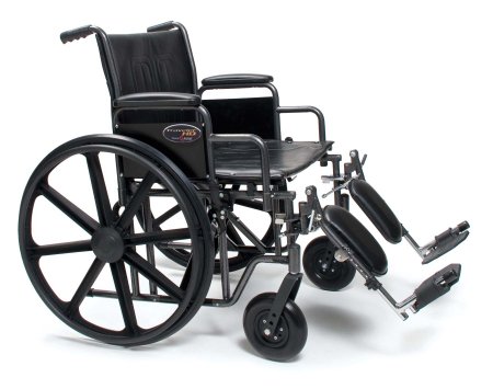 Graham-Field Bariatric Wheelchair Traveler® HD Heavy Duty Full Length Arm Removable Arm Style Swing-Away Elevating Legrest Black Upholstery 22 Inch Seat Width 500 lbs. Weight Capacity