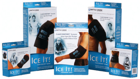 Battle Creek Cold Pack Ice It!® F-Pack Single Ankle / Elbow / Foot 4-1/2 X 7 Inch Vinyl / Gel Reusable