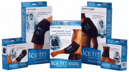Battle Creek Cold Pack with Wrap Ice It!® MaxCOMFORT™ System Wrist 4-1/2 X 7 Inch Fabric / Foam / Vinyl / Gel Reusable