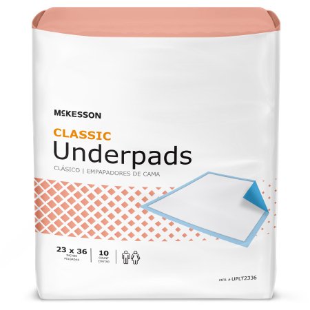 Underpad McKesson Classic Plus 23 X 36 Inch Disposable Fluff / Polymer Light Absorbency - M-724033-3509 - Case of 150