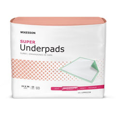 Underpad McKesson Super 23 X 36 Inch Disposable Fluff / Polymer Moderate Absorbency - M-724035-4567 - Case of 150