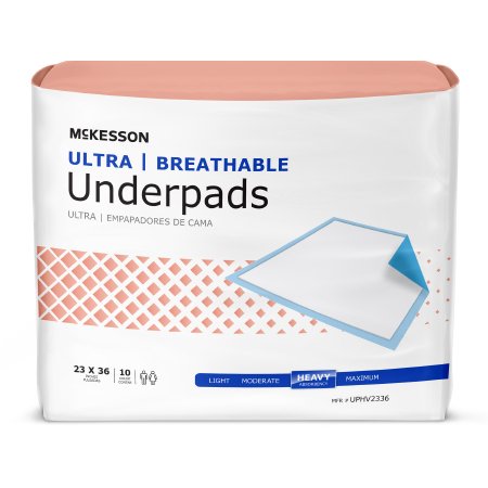 Low Air Loss Underpad McKesson Ultra Breathable 23 X 36 Inch Disposable Fluff / Polymer Heavy Absorbency - M-724054-4327 - Bag of 10