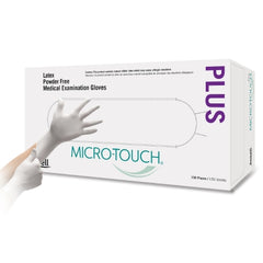 Ansell Exam Glove Micro-Touch® Plus Small NonSterile Latex Standard Cuff Length Fully Textured Ivory Not Chemo Approved - M-724200-2741 - Box of 150