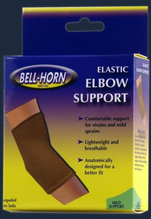 DJO Elbow Support Bell-Horn® X-Large Pull-On Sleeve Left or Right Arm 11 to 12 Inch Elbow Circumference Beige