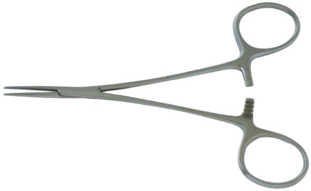 BR Surgical Hemostatic Forceps BR Surgical Jacobson-Micro 5 Inch Length Surgical Grade Stainless Steel NonSterile Ratchet Lock Finger Ring Handle Curved - M-724516-1648 - Each