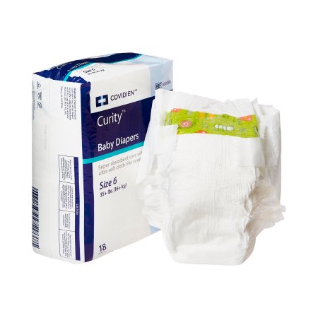 Cardinal Unisex Baby Diaper Curity™ Size 6 Disposable Heavy Absorbency - M-724687-4797 - Case of 144