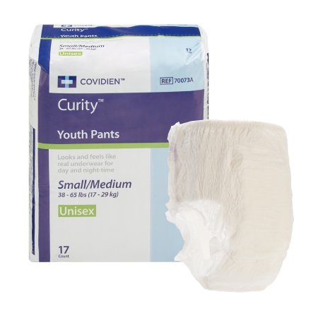 Cardinal Unisex Youth Absorbent Underwear Curity™ Pull On with Tear Away Seams Medium Disposable Heavy Absorbency - M-724711-3061 - Case of 4