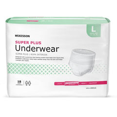 Unisex Adult Absorbent Underwear McKesson Super Plus Pull On with Tear Away Seams Large Disposable Moderate Absorbency - M-724914-3967 - Case of 4