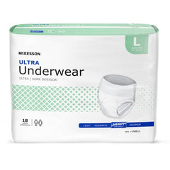 Unisex Adult Absorbent Underwear McKesson Ultra Pull On with Tear Away Seams Large Disposable Heavy Absorbency - M-724917-4830 - Case of 4