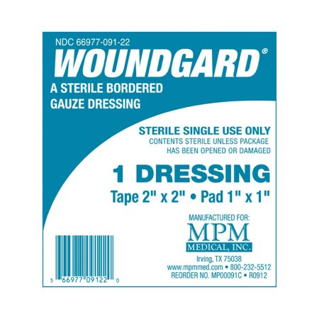 MPM Medical Adhesive Dressing WoundGard® 2 X 2 Inch Gauze Square White Sterile