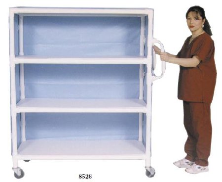 Graham-Field Linen Cart with Cover Lumex® 3 Shelves 175 lb. Weight Capacity PVC Frame / Vinyl Cover - M-725103-1743 - Each