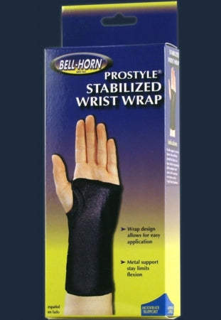 DJO Wrist Brace Bell-Horn® ProStyle® Wrap Neoprene / Terry Cloth Left Hand Black One Size Fits Most