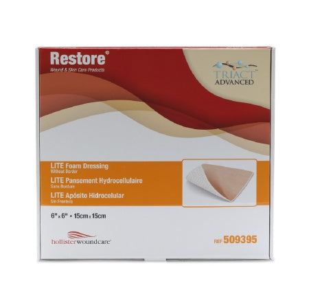 Hollister Thin Foam Dressing Restore™ LITE 6 X 6 Inch Square Non-Adhesive without Border Sterile