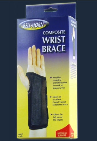 DJO Wrist Brace Bell-Horn® Composite Aluminum / Foam / Lycra® Right Hand Black Small