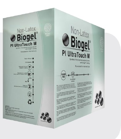 Molnlycke Surgical Glove Biogel® PI UltraTouch™ M Size 6.5 Sterile Pair Polyisoprene Extended Cuff Length Fully Textured Straw Not Chemo Approved - M-726153-1511 - Case of 200