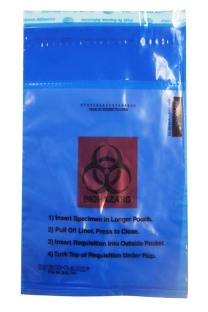 Minigrip Specimen Transport Bag with Document Pouch Enhanced Speci-Gard® 6 X 10 Inch Polyethylene Adhesive Closure Biohazard Symbol / Storage Instructions / Instructions for Use NonSterile