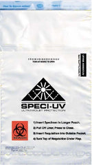 Minigrip Specimen Transport Bag with Document Pouch Speci-Gard® Speci-UV 6 X 10 Inch Polyethylene Adhesive Closure Biohazard Symbol / Instructions for Use NonSterile