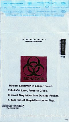 Minigrip Specimen Transport Bag with Document Pouch Speci-Gard® 6 X 10 Inch Polyethylene Adhesive Closure Biohazard Symbol / Storage Instructions / Instructions for Use NonSterile