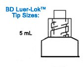 Becton Dickinson General Purpose Syringe BD Luer-Lok™ 5 mL Individual Pack Luer Lock Tip Without Safety - M-726719-3280 - Box of 125