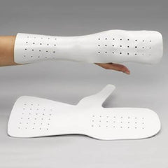 Patterson Medical Supply Dorsal Blocking Wrist Splint Rolyan® Pre-Cut / Solid Aquaplast® Prodrape-T™ Left or Right Hand White Medium