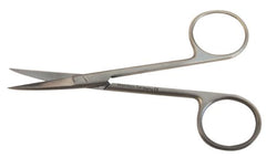 BR Surgical Iris Scissors BR Surgical 4 Inch Length Surgical Grade Stainless Steel NonSterile Finger Ring Handle Curved Sharp Tip / Sharp Tip - M-727813-2499 - Each