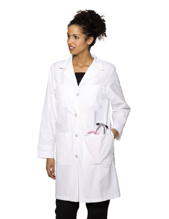 Landau Uniforms Lab Coat White Size 12 Knee Length Reusable